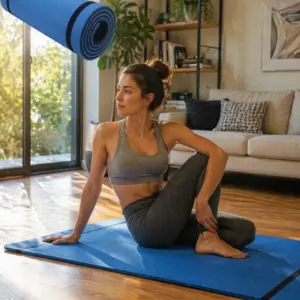 10 mm Yoga Matı Kaymaz Yüzey Çift Taraflı Kullanım Dayanıklı Eva Fitness Minderi