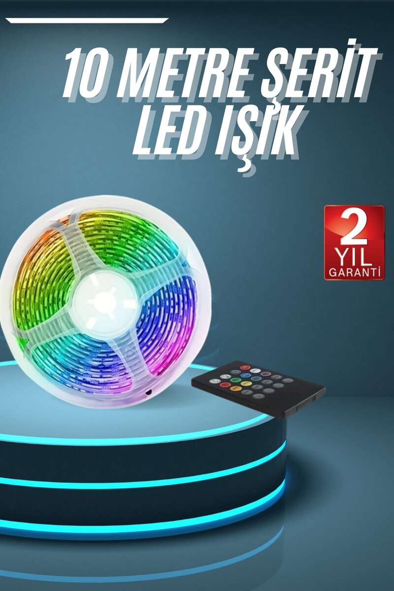 10M Şerit Led İç Mekan Renkli Rgb Şerit Led Kumandalı 1 10M Şerit Led İç Mekan Renkli Rgb Şerit Led Kumandalı