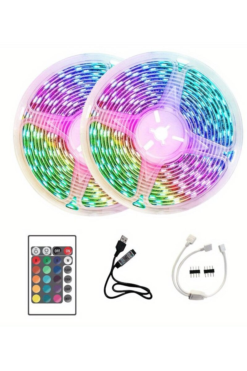 10M Şerit Led İç Mekan Renkli Rgb Şerit Led Kumandalı 2 10M Şerit Led İç Mekan Renkli Rgb Şerit Led Kumandalı - Görsel 2