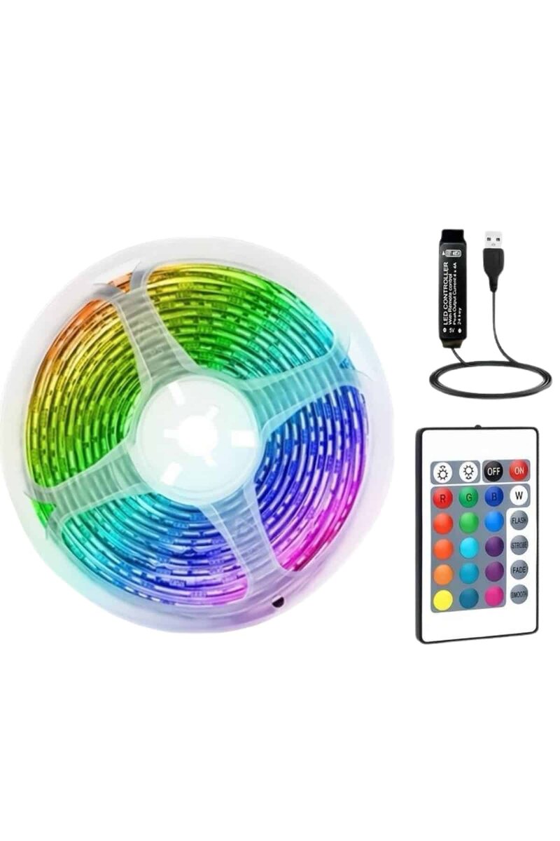 RGB Şerit Led 10 Metre Led Işık Kumanda ile Kontrol RGB 2 RGB Şerit Led 10 Metre Led Işık Kumanda ile Kontrol RGB - Görsel 2