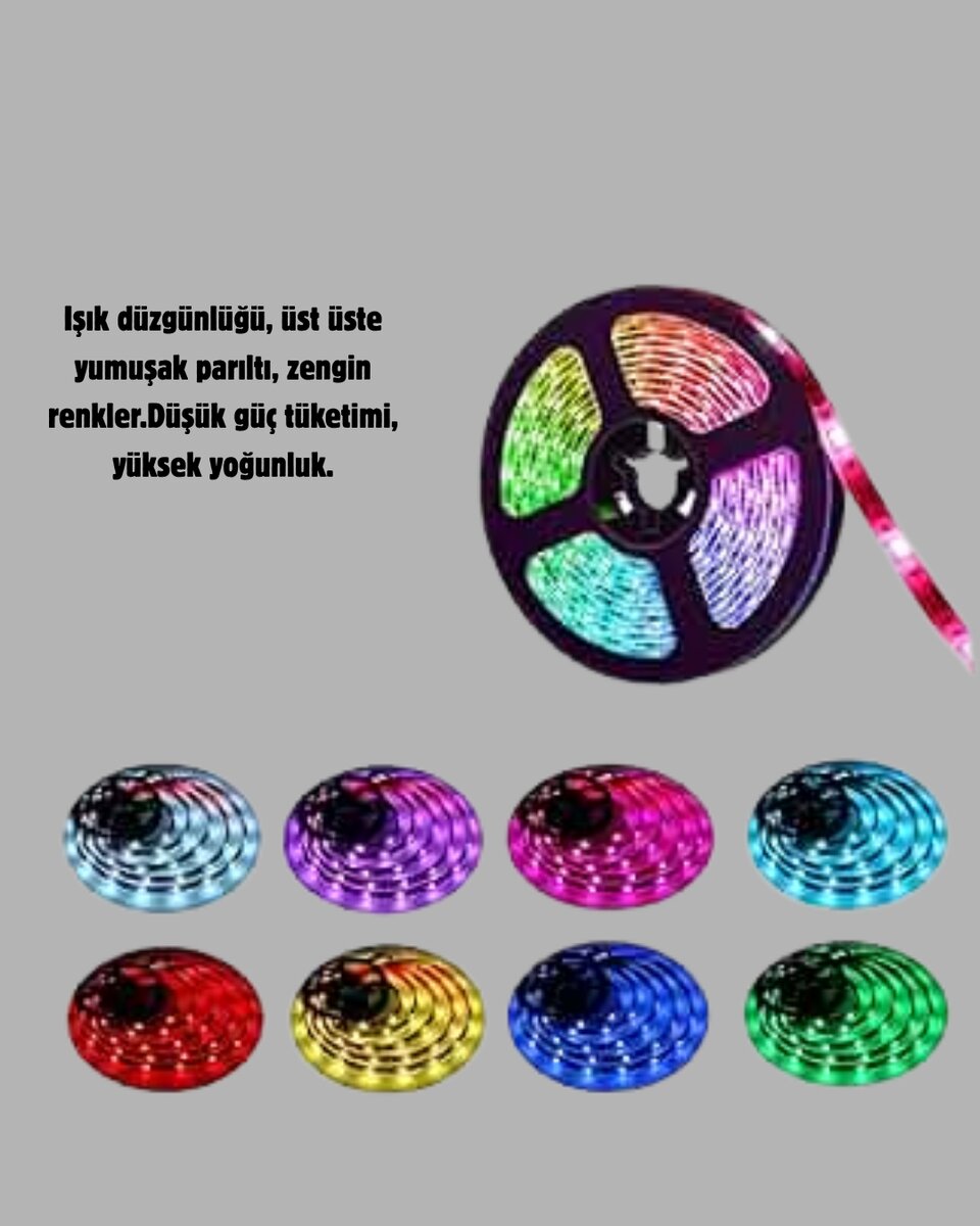 Renkli Smart LED Şerit – Suya Dayanıklı, Esnek, Enerji Tasarruflu 4 Renkli Smart LED Şerit – Suya Dayanıklı, Esnek, Enerji Tasarruflu - Görsel 4