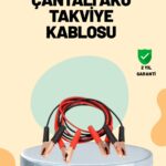 1200 Amper Jumper Kablo 2 Metre Bakır Uçlu Araç Takviye Seti