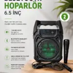 Bluetooth Hoparlör Mikrofonlu Taşınabilir Ses Sistemi FM Radyo USB SD Kart ve TWS Özellikli