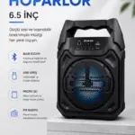 Mikrofonlu Bluetooth Ses Sistemli USB Micro SD FM ve Uzun Pil Ömrü