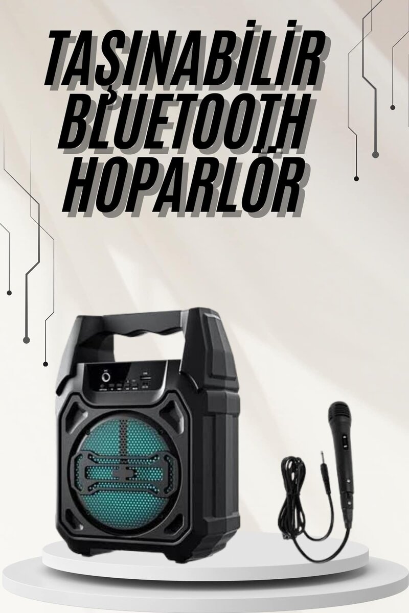 Bluetooth Hoparlör Led Işıklı Taşınabilir Kablosuz Speaker Uzun Pil Ömrü 1 Bluetooth Hoparlör Led Işıklı Taşınabilir Kablosuz Speaker Uzun Pil Ömrü