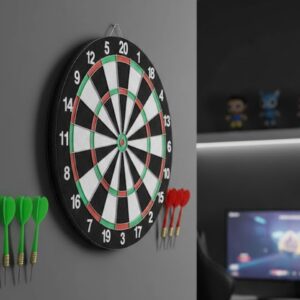 Kaliteli Ahşap Dart Tahtası 12 İnç 4 Dart Ok Seti