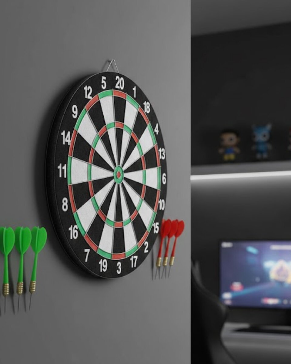 Kaliteli Ahşap Dart Tahtası 12 İnç 4 Dart Ok Seti 1 Kaliteli Ahşap Dart Tahtası 12 İnç 4 Dart Ok Seti
