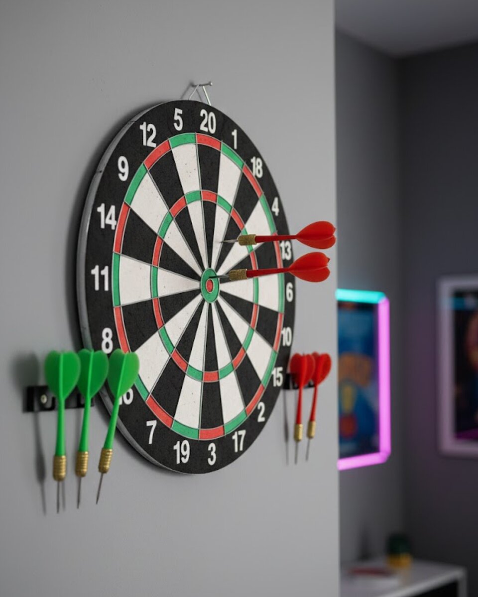 Şık Tasarımlı Dart Tahtası 12 İnç Dayanıklı Ahşap Gövde 1 Şık Tasarımlı Dart Tahtası 12 İnç Dayanıklı Ahşap Gövde