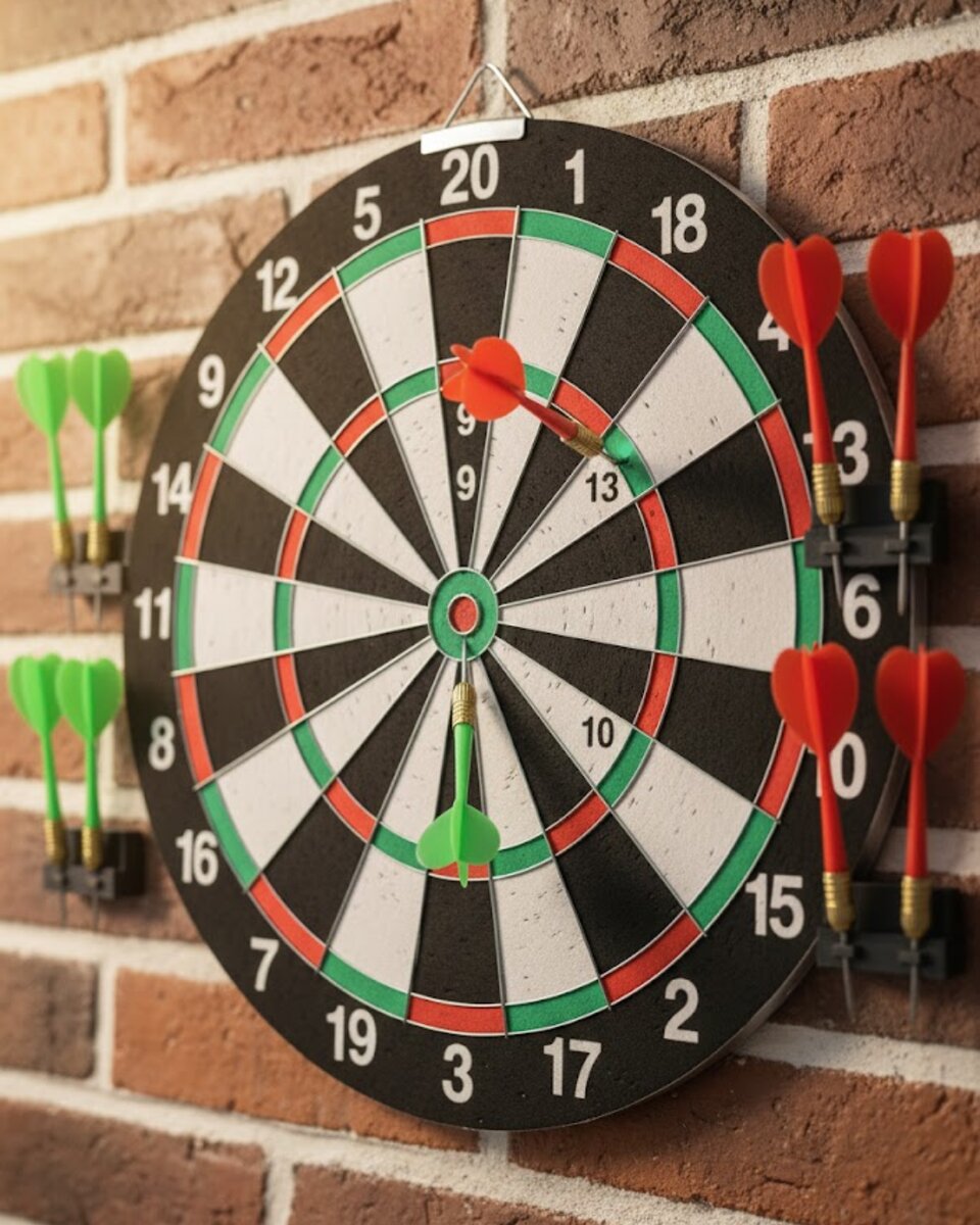 12 İnç Dart Tahtası 4 Adet Metal Uçlu Dart Oku Kolay Montajlı 1 12 İnç Dart Tahtası 4 Adet Metal Uçlu Dart Oku Kolay Montajlı