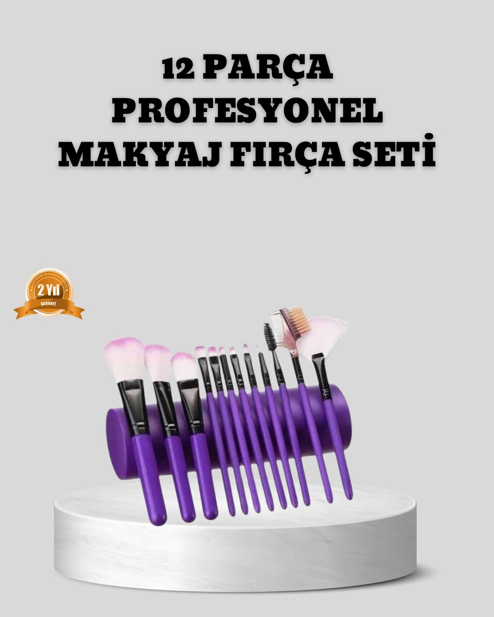12 Parça Makyaj Fırça Seti – Profesyonel ve Günlük Kullanıma Uygun 1 12 Parça Makyaj Fırça Seti – Profesyonel ve Günlük Kullanıma Uygun