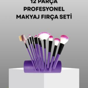 Ultra Yumuşak 12’li Makyaj Fırça Seti – Dökülme Yapmaz Dalin Şampuan ile Temizlenebilir
