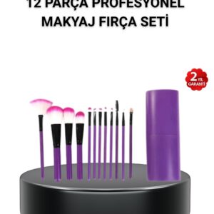 12’li Profesyonel Makyaj Fırça Seti – Dökülmeyen Yumuşak Kıllı Ergonomik Tasarım