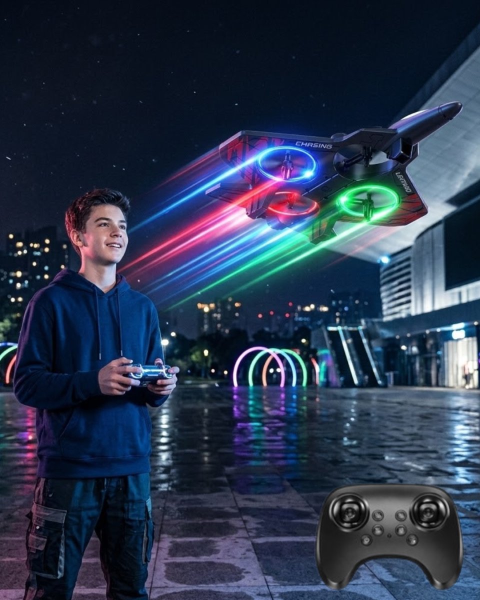 LED Işıklı Fighter Jet Tasarımlı Drone Uzaktan Kumandalı Akrobatik Oyuncak Uçak 1 LED Işıklı Fighter Jet Tasarımlı Drone Uzaktan Kumandalı Akrobatik Oyuncak Uçak