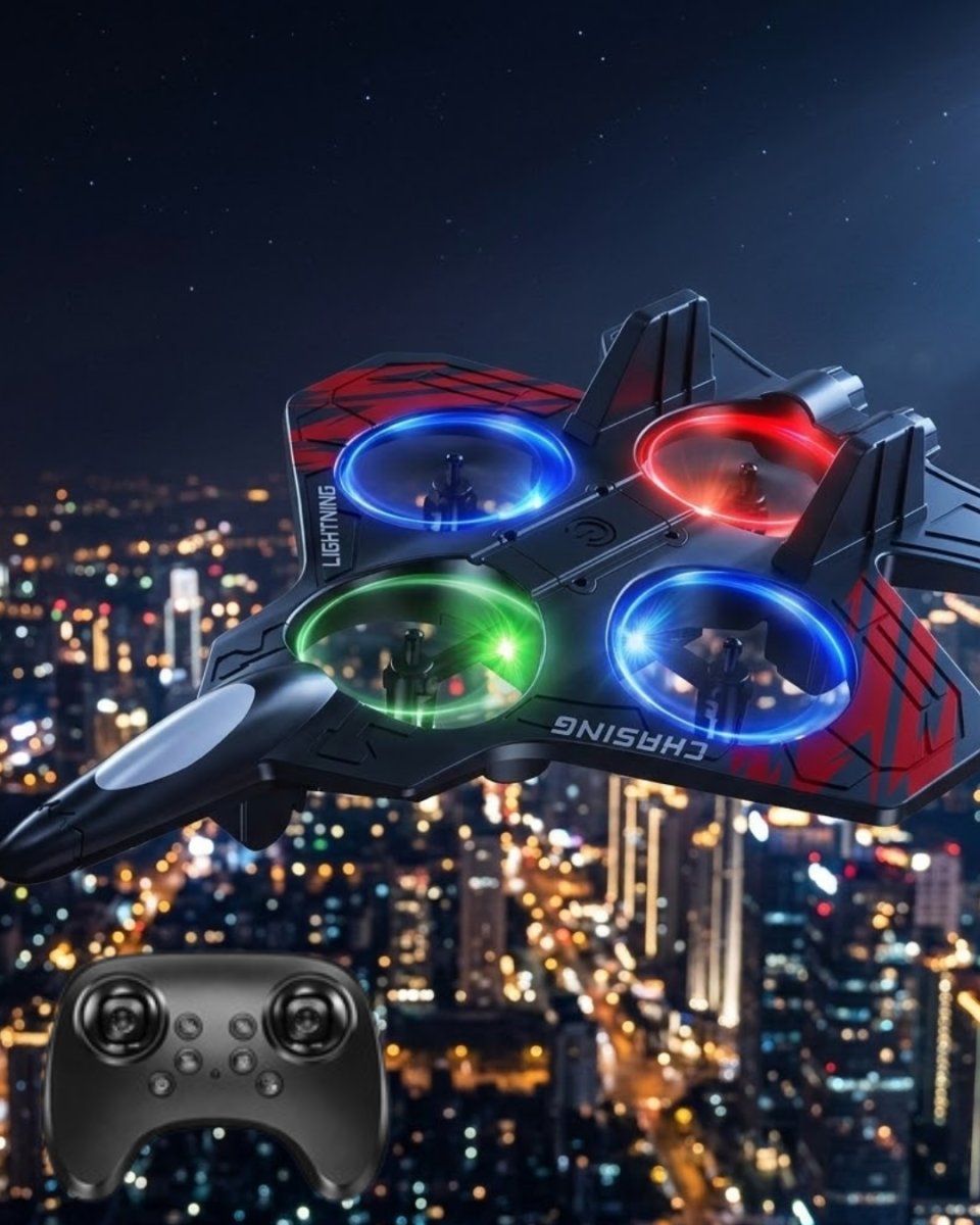LED Işıklı Uzaktan Kumandalı Drone Fighter Jet Tasarımlı 360 Derece Dönebilen Oyuncak Uçak 1 LED Işıklı Uzaktan Kumandalı Drone Fighter Jet Tasarımlı 360 Derece Dönebilen Oyuncak Uçak