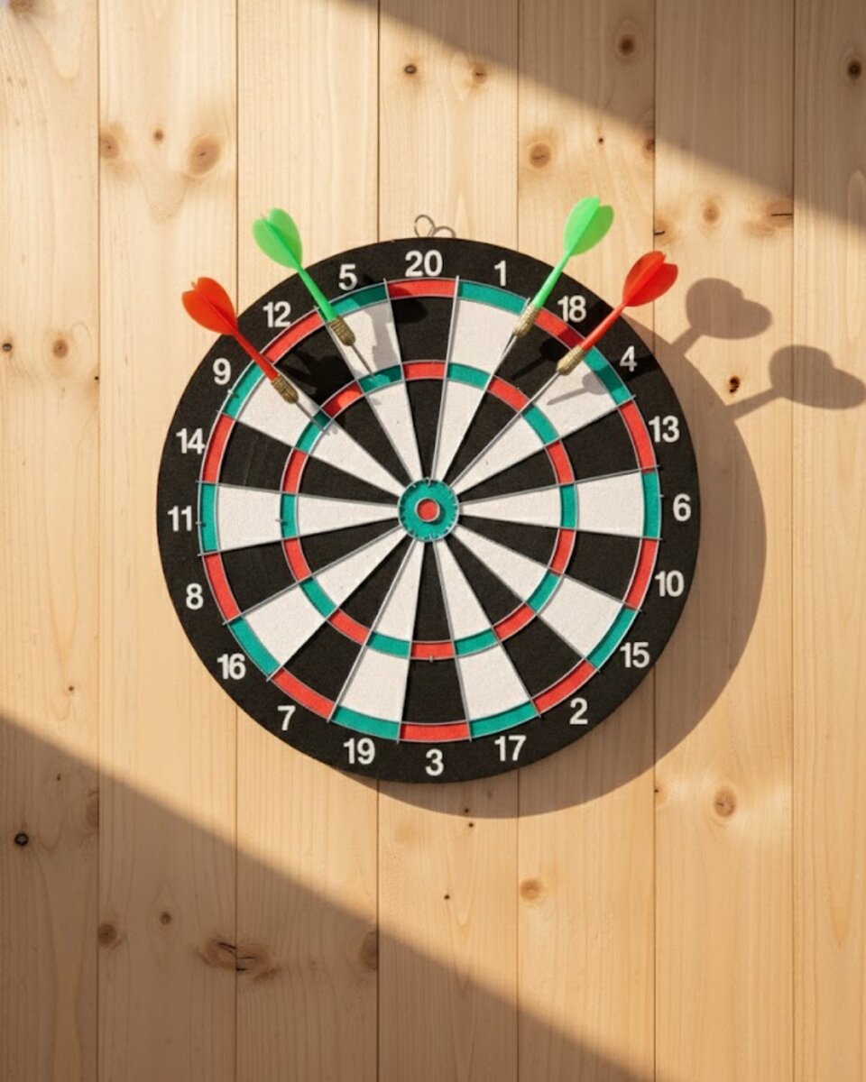 15 İnç Dart Tahtası 4 Metal Uçlu Dart Oku Dayanıklı Ahşap Gövde 1 15 İnç Dart Tahtası 4 Metal Uçlu Dart Oku Dayanıklı Ahşap Gövde
