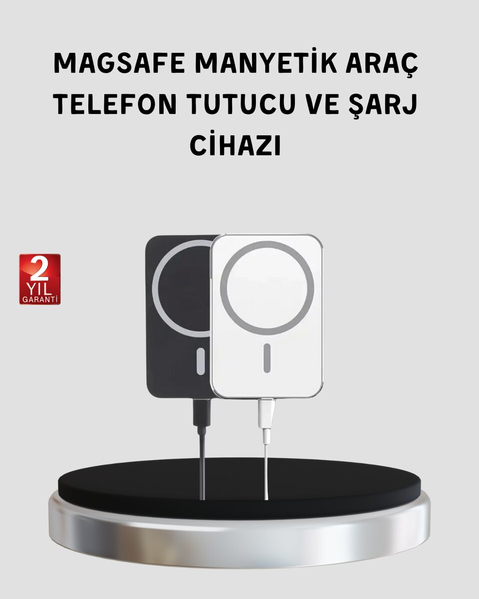 MagSafe Uyumlu Kablosuz Powerbank – Güçlü Mıknatıs Hızlı Şarj Kompakt Tasarım 1 MagSafe Uyumlu Kablosuz Powerbank – Güçlü Mıknatıs Hızlı Şarj Kompakt Tasarım