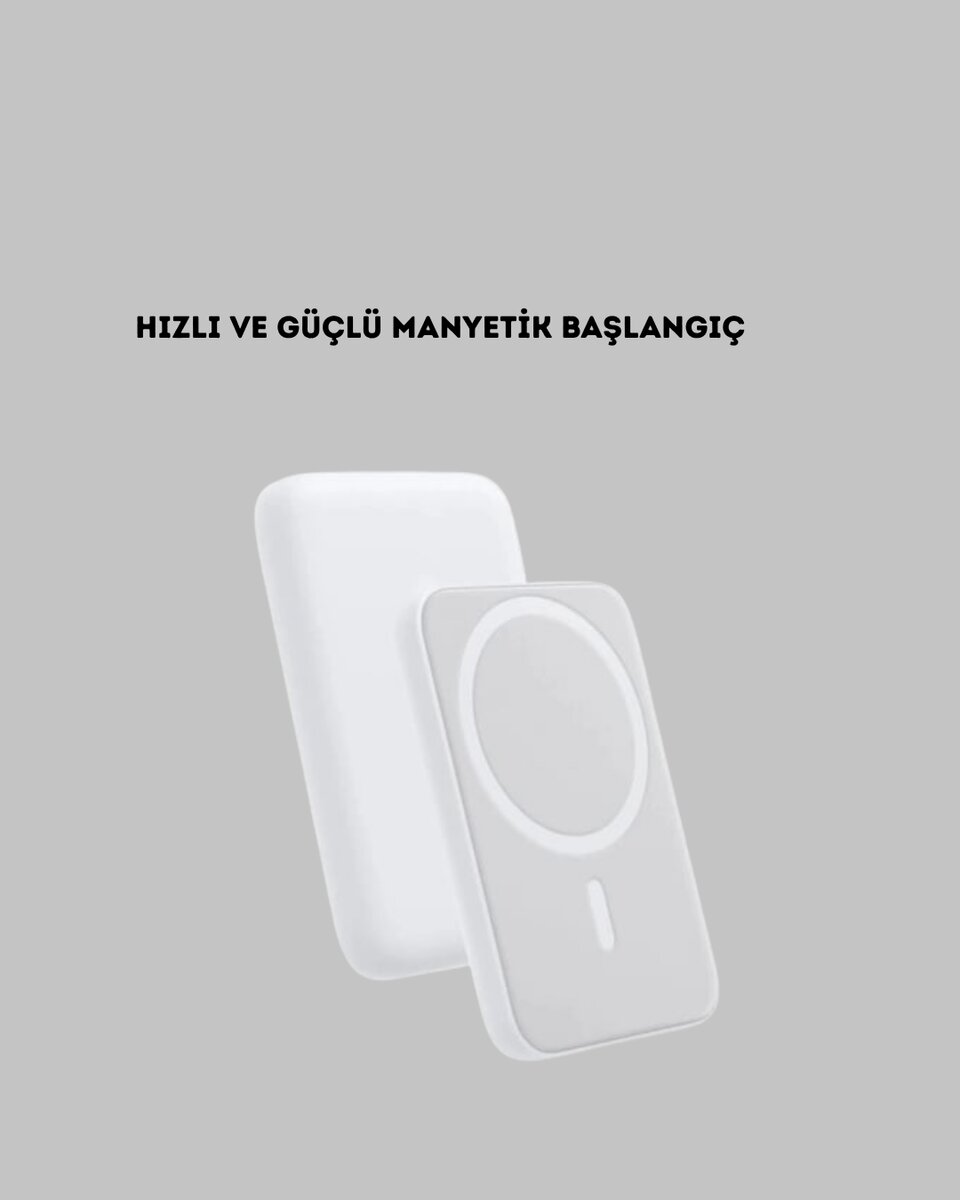 MagSafe Uyumlu Kablosuz Powerbank – Güçlü Mıknatıs Hızlı Şarj Kompakt Tasarım 3 MagSafe Uyumlu Kablosuz Powerbank – Güçlü Mıknatıs Hızlı Şarj Kompakt Tasarım - Görsel 3