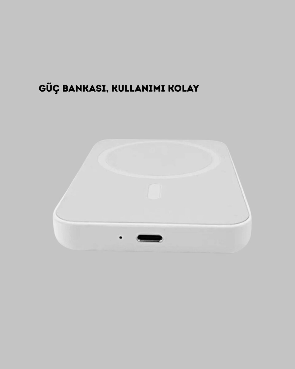 MagSafe Uyumlu Kablosuz Powerbank – Güçlü Mıknatıs Hızlı Şarj Kompakt Tasarım 4 MagSafe Uyumlu Kablosuz Powerbank – Güçlü Mıknatıs Hızlı Şarj Kompakt Tasarım - Görsel 4