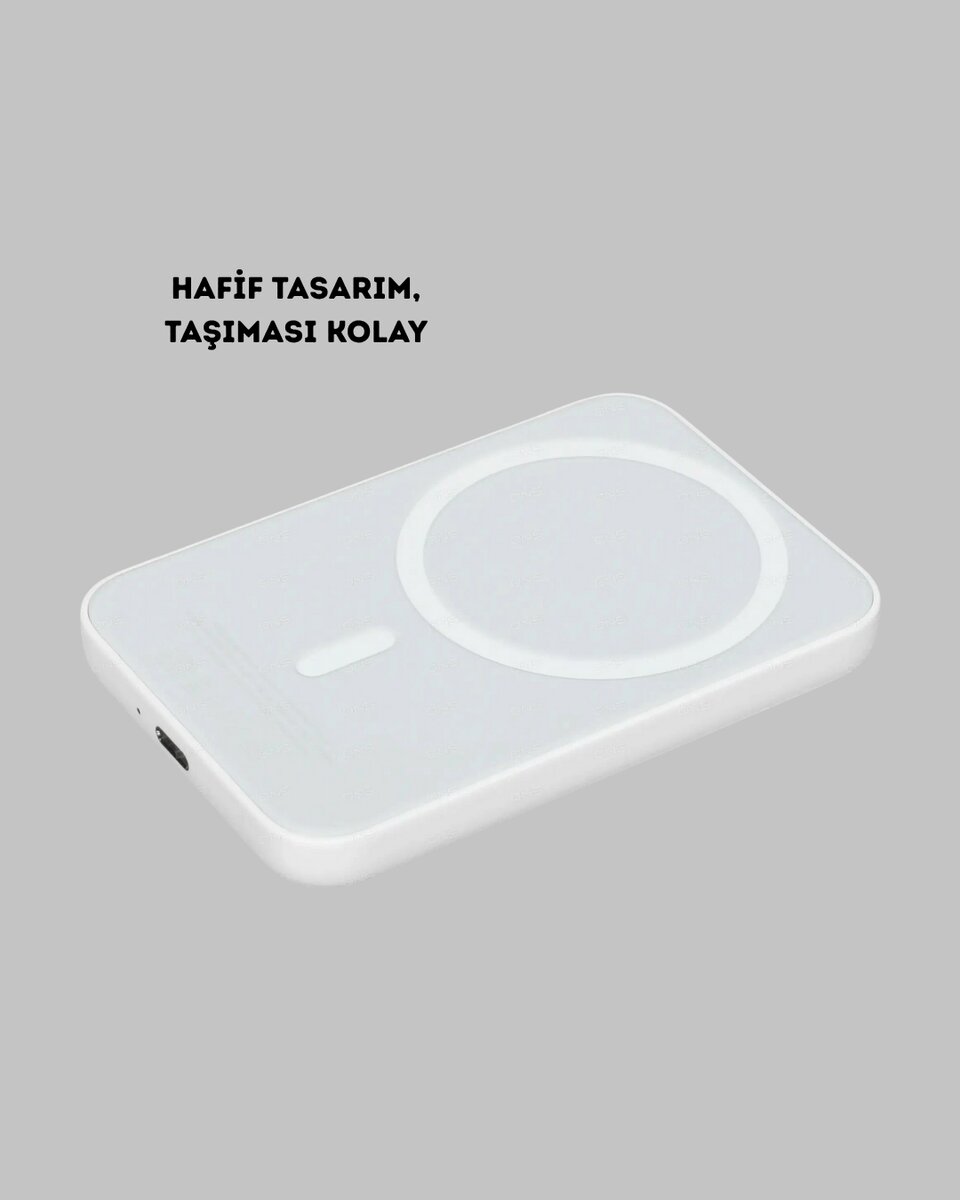 5000mAh Manyetik Powerbank – iPhone Serisi İçin Taşınabilir Kablosuz Şarj Cihazı 2 5000mAh Manyetik Powerbank – iPhone Serisi İçin Taşınabilir Kablosuz Şarj Cihazı - Görsel 2