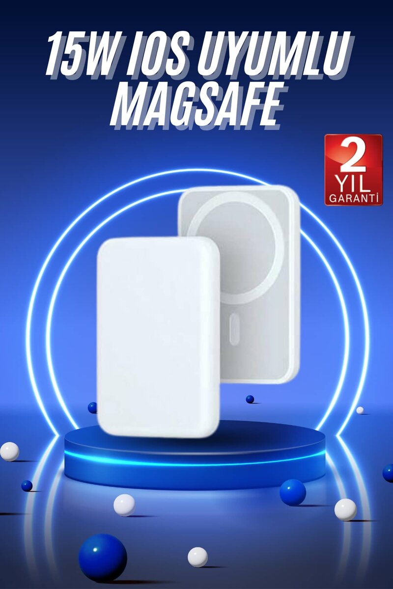 Magsafe Battery Pack Powerbank Kablosuz Şarj 5.000 mah 1 Magsafe Battery Pack Powerbank Kablosuz Şarj 5.000 mah