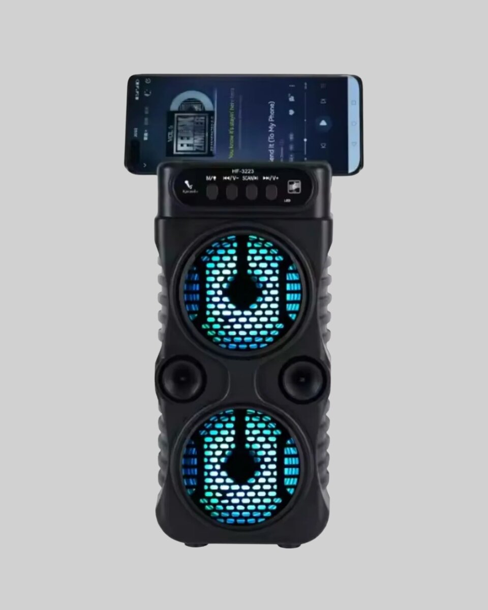 Kablosuz LED Işıklı Bluetooth Hoparlör – FM Radyolu Mikrofon Girişli 3 Kablosuz LED Işıklı Bluetooth Hoparlör – FM Radyolu Mikrofon Girişli - Görsel 3