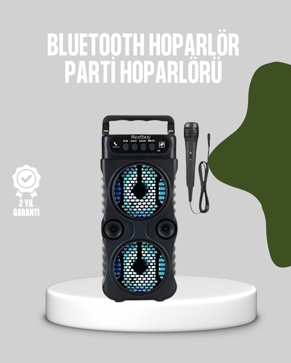 Bluetooth Bağlantılı LED Işıklı Taşınabilir Hoparlör – 1200 mAh Şarjlı FM Radyolu 1 Bluetooth Bağlantılı LED Işıklı Taşınabilir Hoparlör – 1200 mAh Şarjlı FM Radyolu