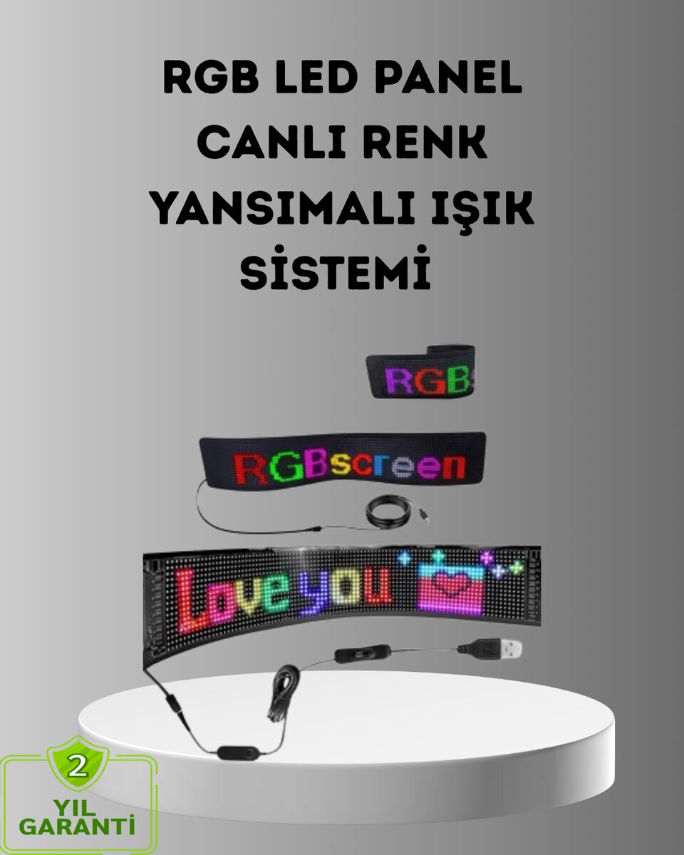 Akıllı LED Matrix Panel – USB Bağlantılı Kaydırmalı Yazı ve Animasyon Desteği 1 Akıllı LED Matrix Panel – USB Bağlantılı Kaydırmalı Yazı ve Animasyon Desteği