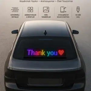 LED Matrix Piksel Panel Işığı USB Uygulama Kontrollü Kaydırmalı Yazı Ekranı
