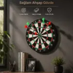 Duvara Monte Sağlam Ahşap Gövdeli Dart Tahtası Ev ve Oyun Alanları İçin 17 İnç