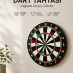 Evde Ofiste ve Oyun Alanlarında Kullanıma Uygun Sağlam Ahşap Gövdeli Dart Tahtası