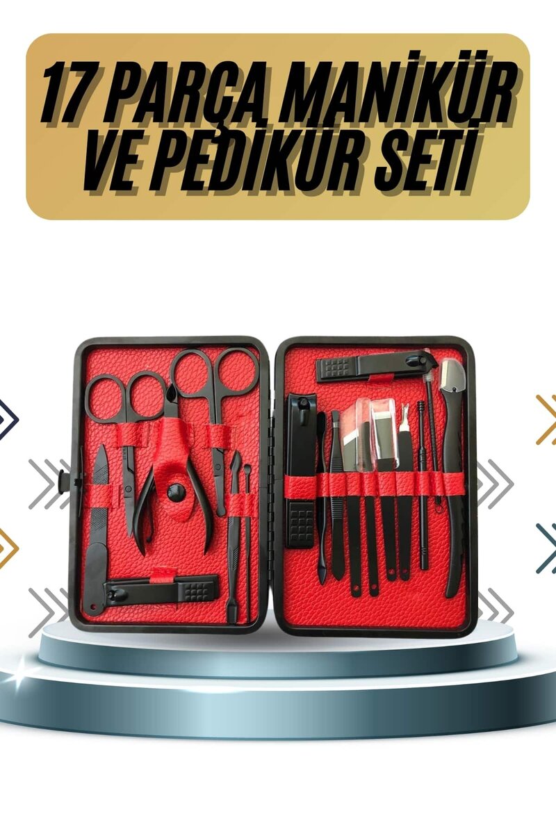 17 Parça Manikür Pedikür Seti El Ayak Bakım Seti Tırnak Makası Törpü 1 17 Parça Manikür Pedikür Seti El Ayak Bakım Seti Tırnak Makası Törpü