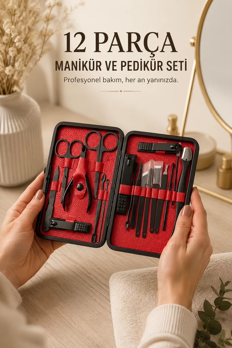 Paslanmaz Çelik Uçlu 17 Parça Profesyonel Manikür ve Pedikür Seti 1 Paslanmaz Çelik Uçlu 17 Parça Profesyonel Manikür ve Pedikür Seti