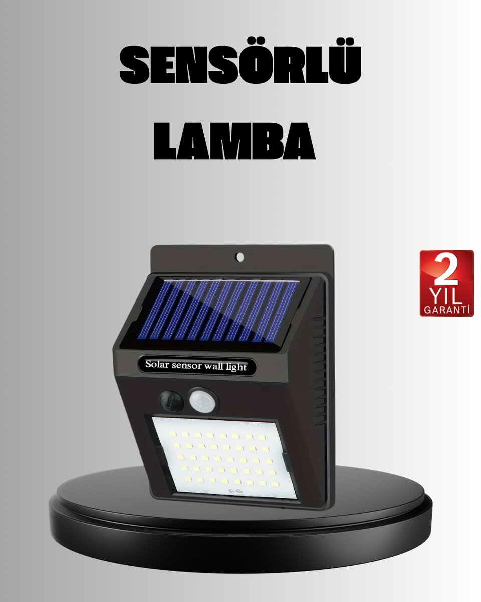 Solar LED Bahçe Aydınlatma – Hareket Sensörlü Güneş Paneliyle Şarj Olan IP65 Dayanıklı 1 Solar LED Bahçe Aydınlatma – Hareket Sensörlü Güneş Paneliyle Şarj Olan IP65 Dayanıklı