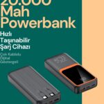 Taşınabilir Şarj Cihazı 20000 mAh | 22.5W Hızlı Şarj + Dijital Ekran + Kablo Dahil