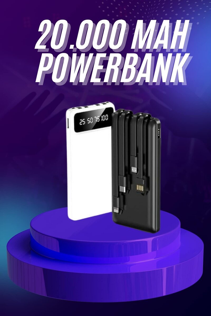 Powerbank 20.000 MAH Hızlı Şarj Özellikli Taşınabilir USB Girişli 1 Powerbank 20.000 MAH Hızlı Şarj Özellikli Taşınabilir USB Girişli
