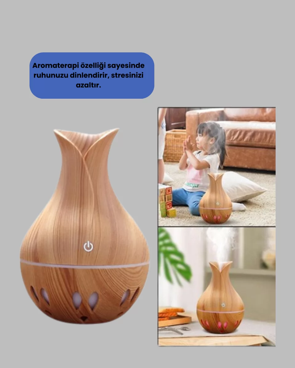 130ml Aromaterapi Difüzörü Hava Nemlendirici 7 Renk LED Işıklı 3 130ml Aromaterapi Difüzörü Hava Nemlendirici 7 Renk LED Işıklı - Görsel 3