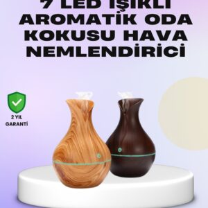Haydiburaya 107 Ultrasonik Ahşap Desenli 130ml Aromaterapi Difüzör ve Hava Nemlendirici