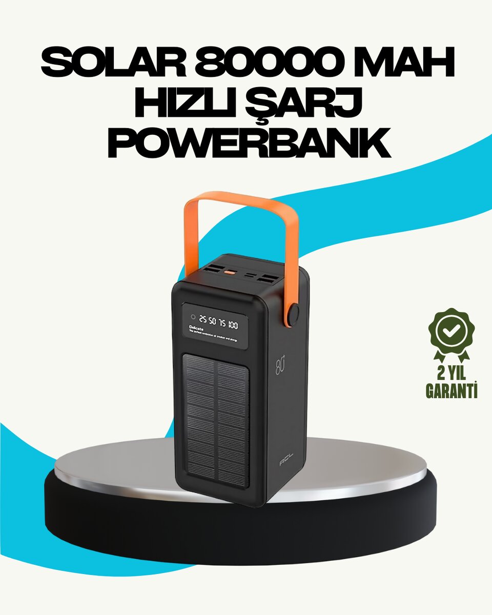 80000 mAh Güneş Enerjili Powerbank 4 Kablolu Type C Lightning Micro USB 1 80000 mAh Güneş Enerjili Powerbank 4 Kablolu Type C Lightning Micro USB