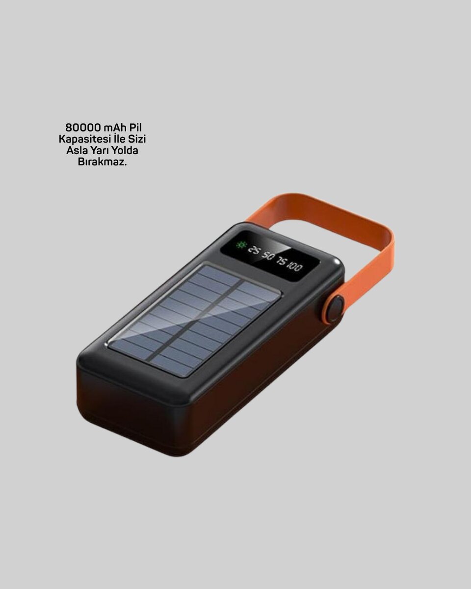 Powerbank Solar Fenerli Çoklu Kablolu Taşınabilir Şarj Aleti 3 Powerbank Solar Fenerli Çoklu Kablolu Taşınabilir Şarj Aleti - Görsel 3