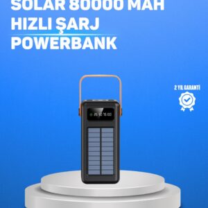 Haydiburaya 15 80000 mAh Yüksek Kapasiteli Powerbank Göstergeli Solar Şarj Cihazı
