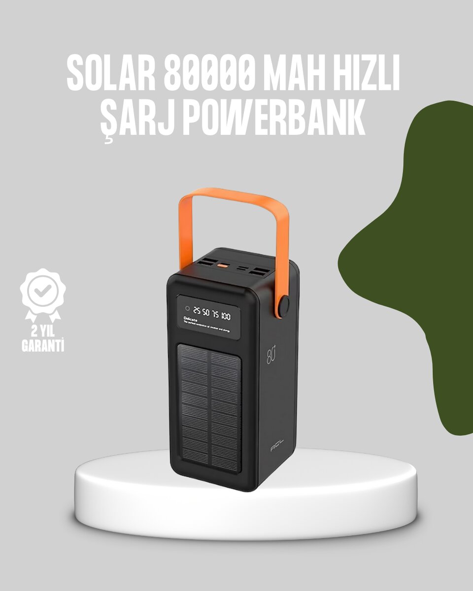 80000 mAh Solar Powerbank Göstergeli Fenerli Hızlı Şarj Taşınabilir Şarj Cihazı 1 80000 mAh Solar Powerbank Göstergeli Fenerli Hızlı Şarj Taşınabilir Şarj Cihazı
