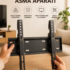 32-55 İnç Uyumlu 40 Kg Taşıma Kapatiseli Televizyon Duvar Asma Aparatı