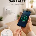 Type-C Hızlı Şarj Özellikli Cihazı USB-C Kablo Dahil