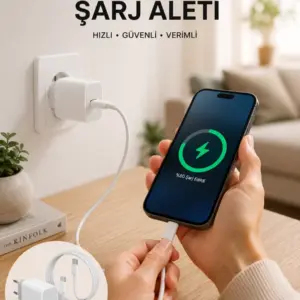 Type-C Hızlı Şarj Özellikli Cihazı USB-C Kablo Dahil