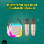 İki Mikrofonlu Renkli LED Işıklı Karaoke Cihazı