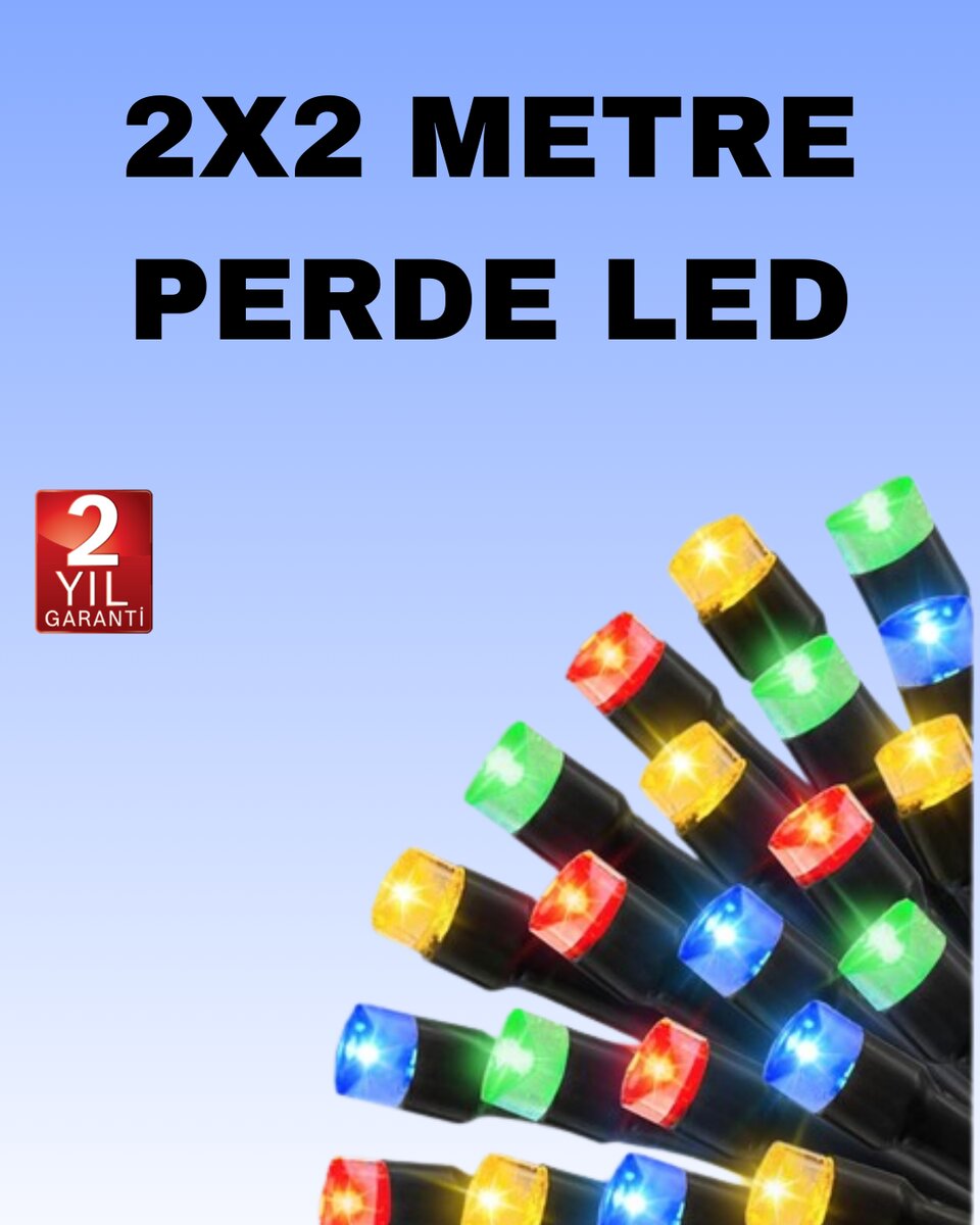Noel ve Parti Dekorasyonu İçin 2x2 LED Perde Işık – 8 Fonksiyonlu 1 Noel ve Parti Dekorasyonu İçin 2x2 LED Perde Işık – 8 Fonksiyonlu