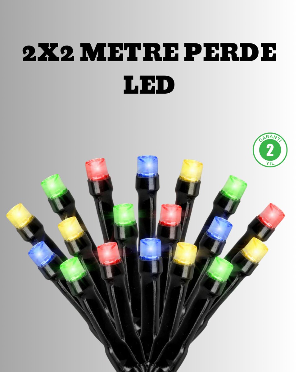 2x2 Metre Pil ile Çalışan Perde LED Işık – 8 Modlu Dekoratif 1 2x2 Metre Pil ile Çalışan Perde LED Işık – 8 Modlu Dekoratif