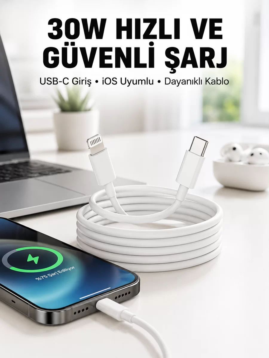 İOS Uyumlu 8 X Xs Xr 11 12 13 14/Pro Max Mini Plus Şarj Kablosu Yeni Nesil 1 İOS Uyumlu 8 X Xs Xr 11 12 13 14/Pro Max Mini Plus Şarj Kablosu Yeni Nesil