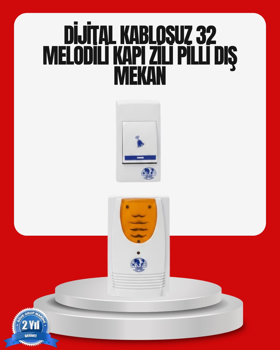 Kolay Kullanımlı Kablosuz Kapı Zili Şık ve Sade Tasarım 1 Kolay Kullanımlı Kablosuz Kapı Zili Şık ve Sade Tasarım