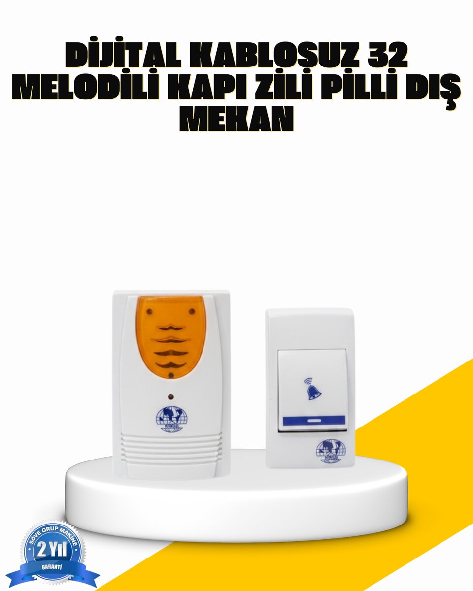Kablosuz Kapı Zili Kolay Kurulumlu Modern Kullanım 1 Kablosuz Kapı Zili Kolay Kurulumlu Modern Kullanım